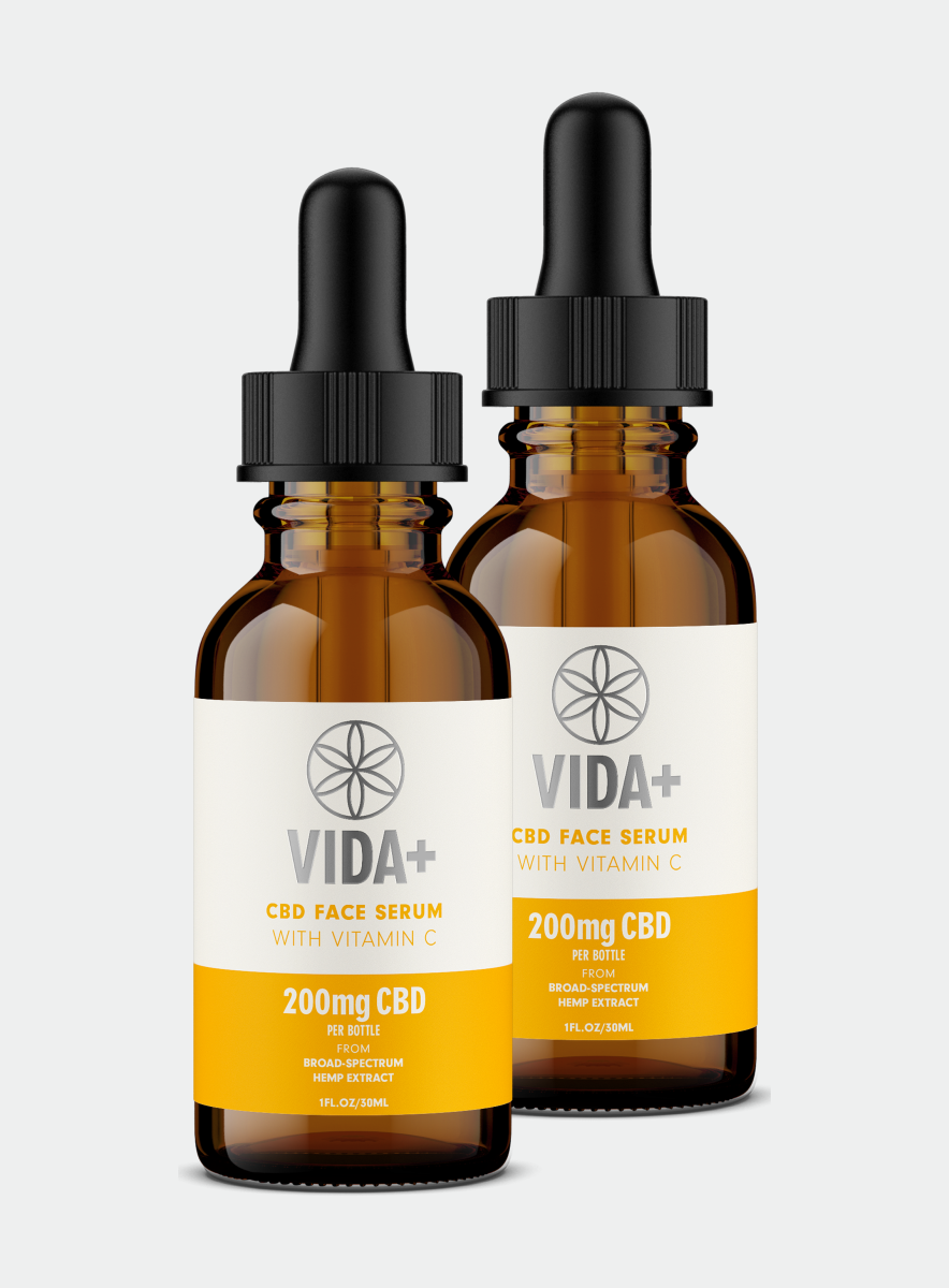 VIDA+ TWICE AS NICE | 2 PACK  | VIDA+ Vegan Vitamin C Face Serum + Topical CBD (organic hemp <.3%THC)